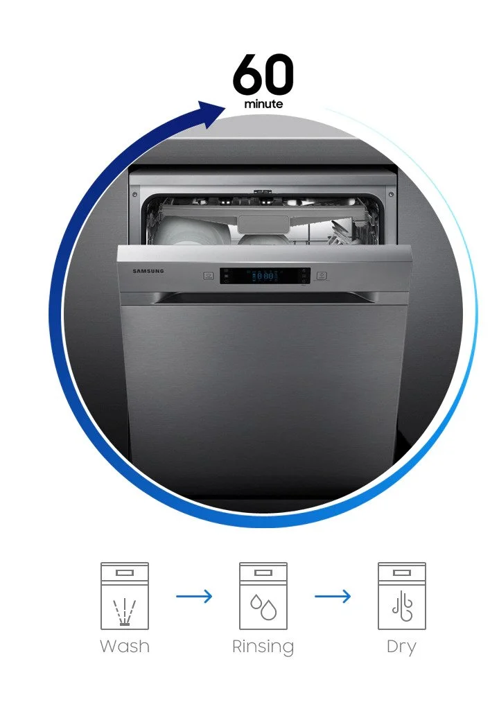 ماشین ظرفشویی سامسونگ 5070 سفید 14 نفره مدل DW60M5070FW
